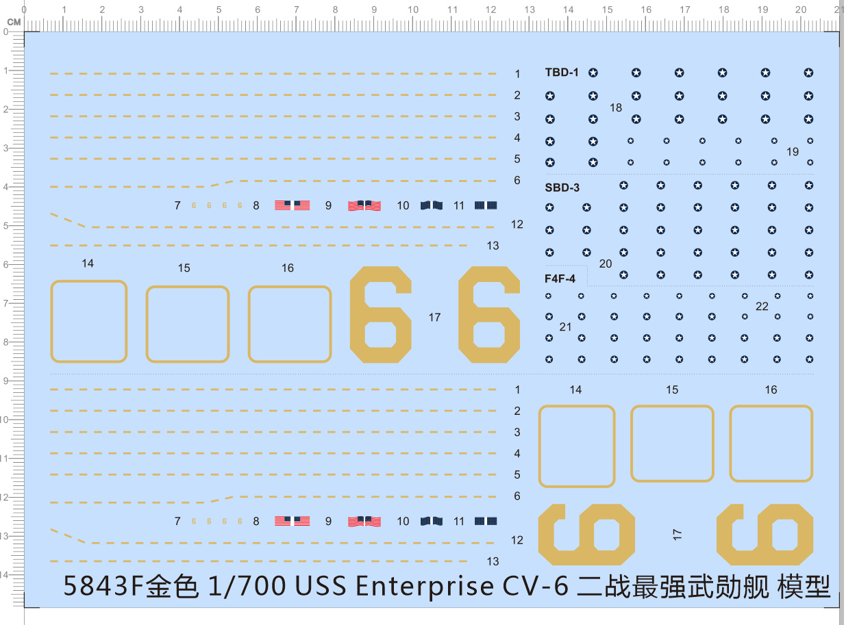 Model Kit Uss Enterprise - Échelle 1/700 USS Entreprise CV-6 Modèle
